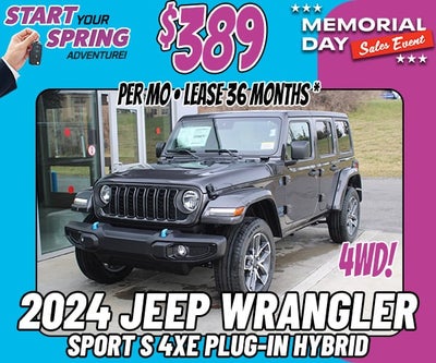 $389 Per Month for a New 2024 Jeep Wrangler Sport S 4xe Plug-In Hybrid!*