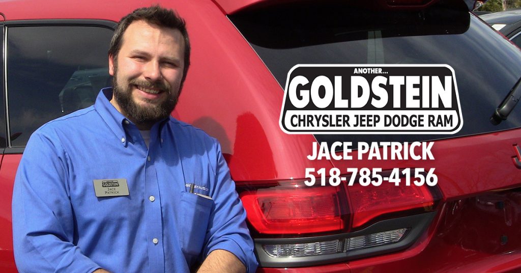 Contact Jace Patrict at Goldstein Chrysler Dodge Jeep RAM at 518-785-4156