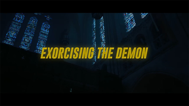 Title card for "Exorcizing The Demon" short film by Pennzoil
