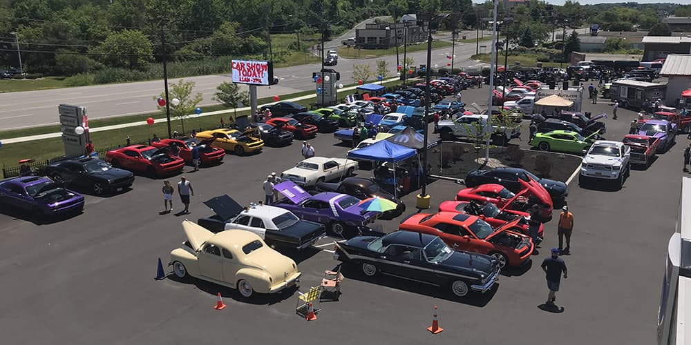 Rooftop view of the MOPAR Jeep Car Show in Latham