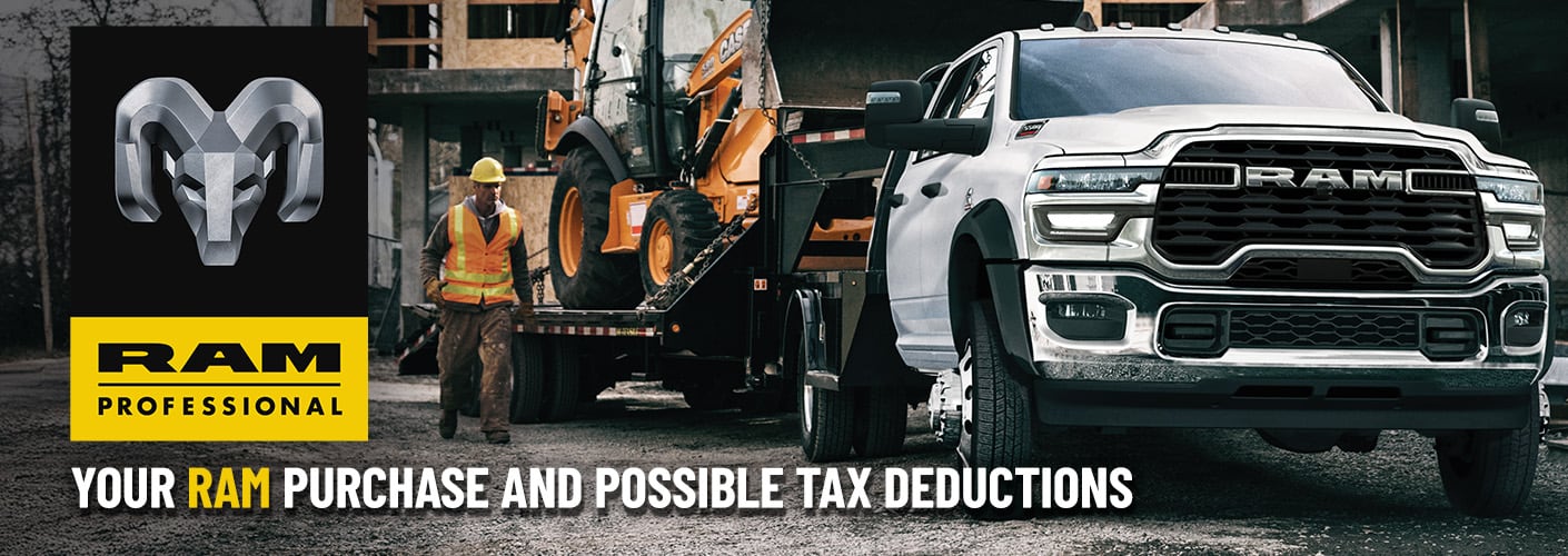 Learn about possible tax deductions with your 2025 purchase of a RAM Professional and Commerical vehicle.