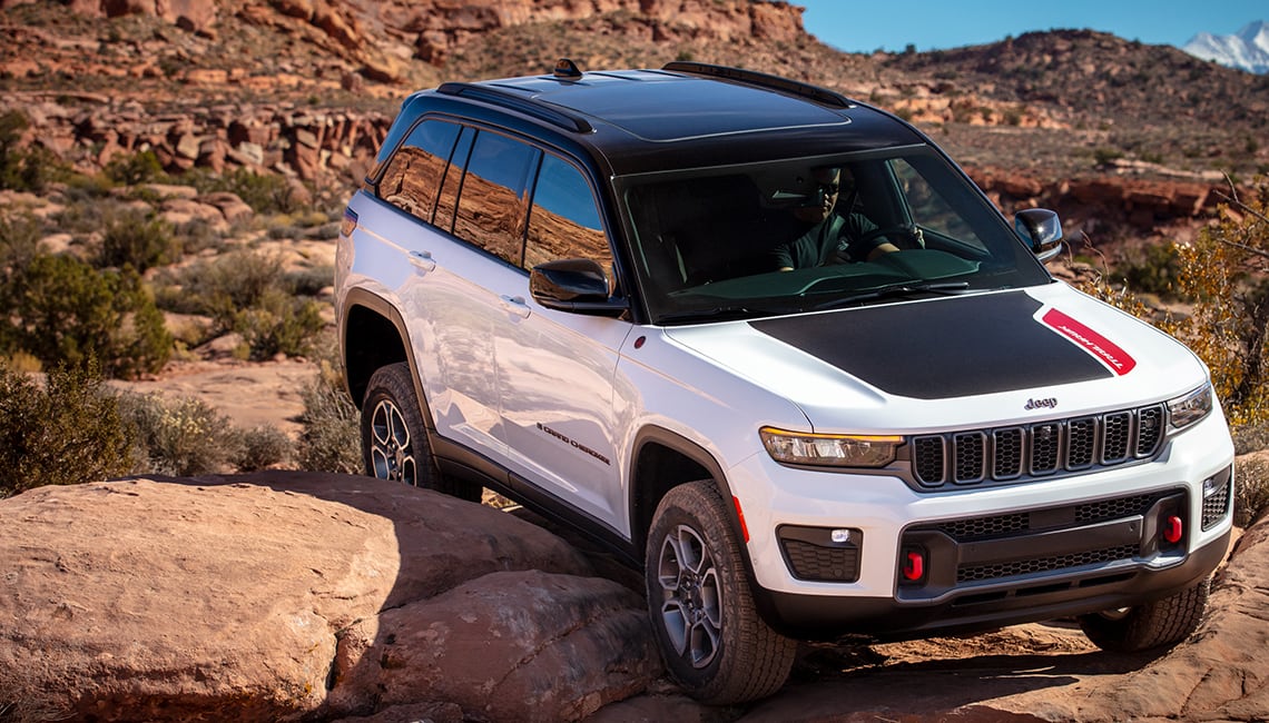 New 2022 Jeep Grand Cherokee Trailhawk SUV trim in adventure environment