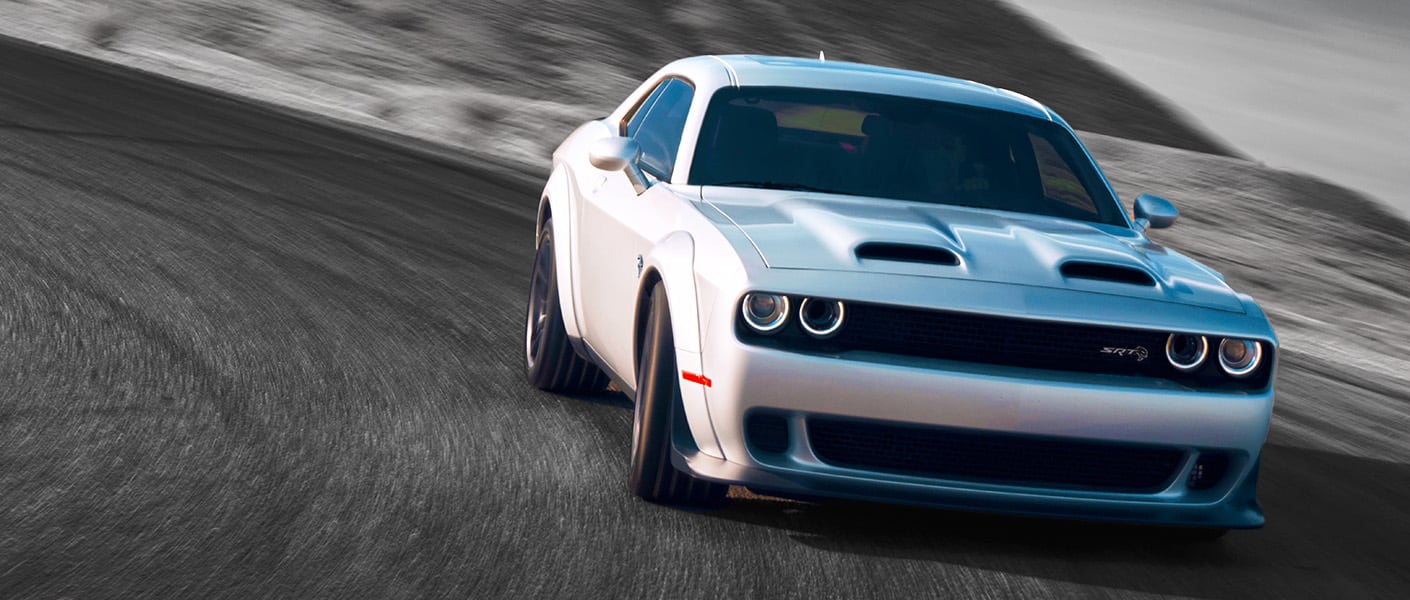 Dodge Challenger takes a fast turn on the track