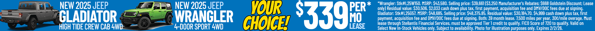 Goldstein Chrysler Jeep Dodge RAM Promo Banner