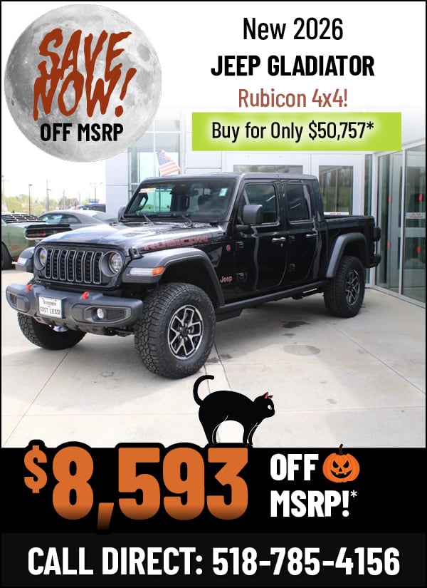 SAVE $8,593 OFF MSRP on a New 2026 Jeep Gladiator Rubicon 4x4!*